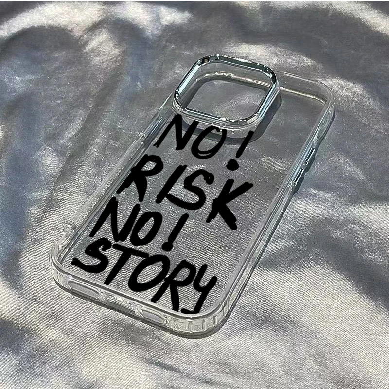 Creative English Letters Phone Case For iPhone 17 16e 16 15 14 13 12 11 Pro Max X XR XS 8 7 Air Plus SE2 Transparent Soft Cover