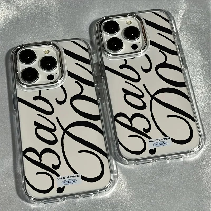 Creative English Letters Phone Case For iPhone 17 16e 16 15 14 13 12 11 Pro Max X XR XS 8 7 Air Plus SE2 Transparent Soft Cover