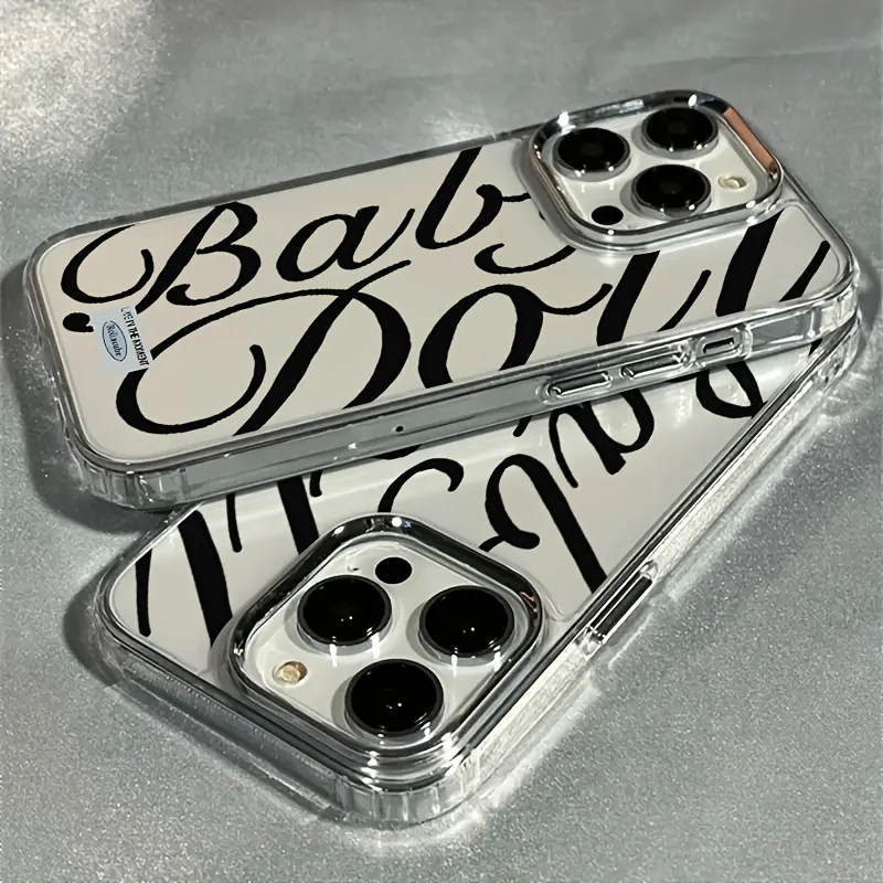 Creative English Letters Phone Case For iPhone 17 16e 16 15 14 13 12 11 Pro Max X XR XS 8 7 Air Plus SE2 Transparent Soft Cover