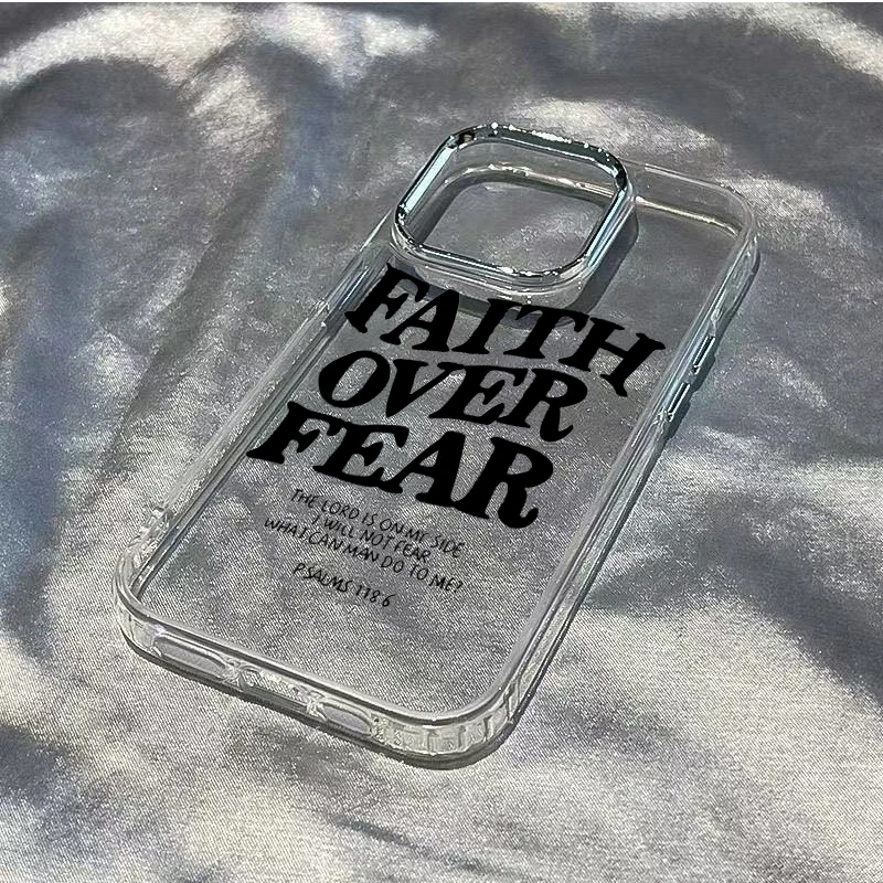 Creative English Letters Phone Case For iPhone 17 16e 16 15 14 13 12 11 Pro Max X XR XS 8 7 Air Plus SE2 Transparent Soft Cover
