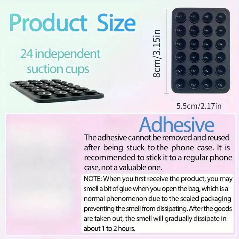 Double Sided Silicone Suction Cup Phone Holder Silicon Phone Accessory Compatible with Iphone /Android, Ideal for Use on Mirrors