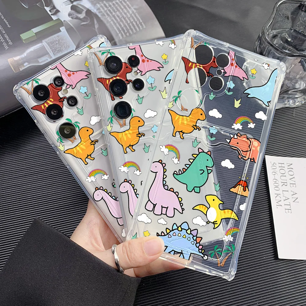 Card Holder Case For Samsung A56 5G A55 A06 A05s A36 A16 A15 A05 A35 A34 A26 A53 A52 A33 A32 A14 A13 A25 Silicone Animal Cover