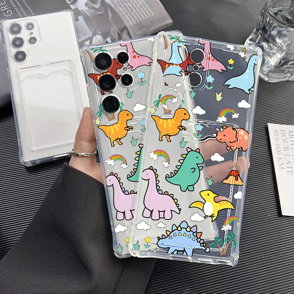 Card Holder Case For Samsung A56 5G A55 A06 A05s A36 A16 A15 A05 A35 A34 A26 A53 A52 A33 A32 A14 A13 A25 Silicone Animal Cover