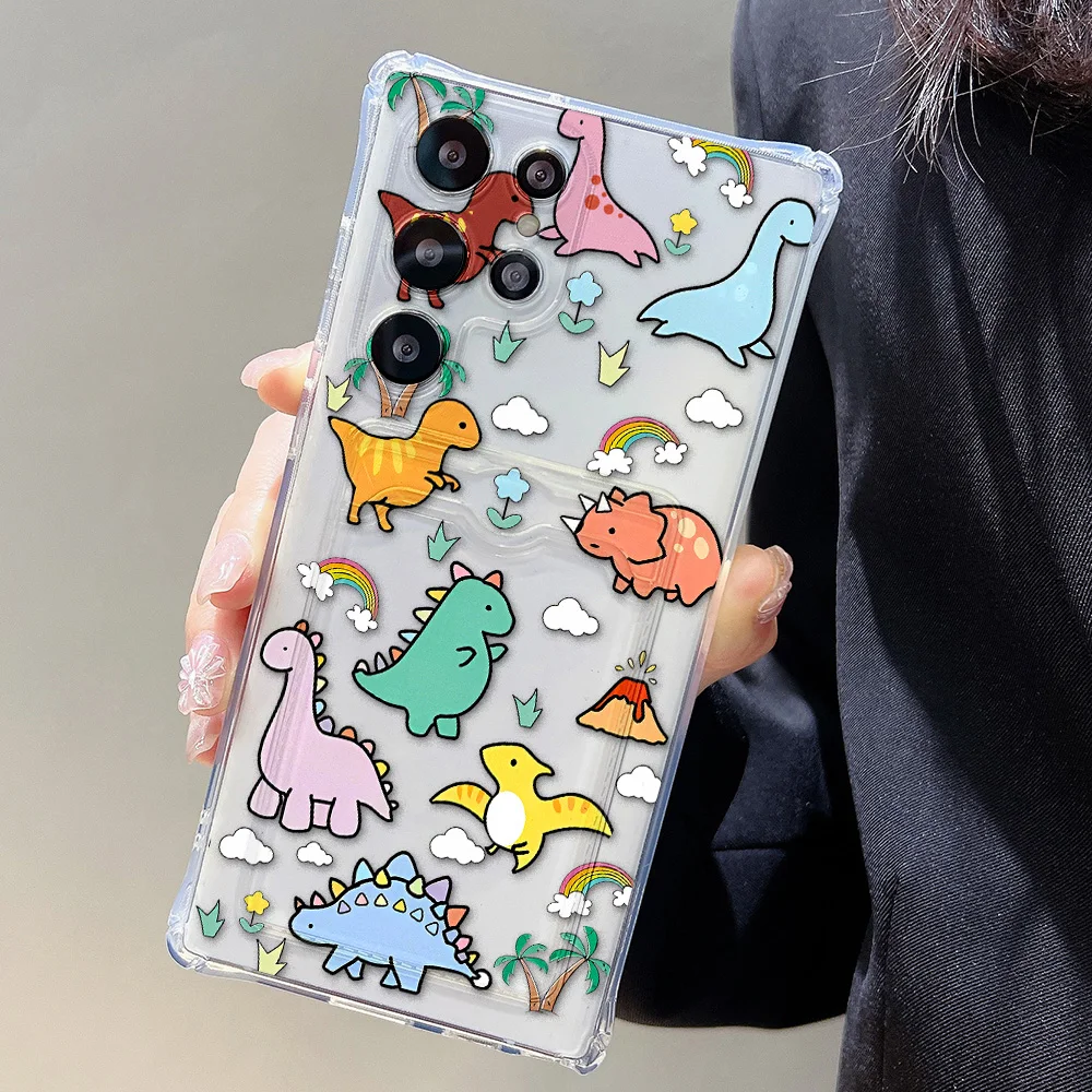 Card Holder Case For Samsung A56 5G A55 A06 A05s A36 A16 A15 A05 A35 A34 A26 A53 A52 A33 A32 A14 A13 A25 Silicone Animal Cover