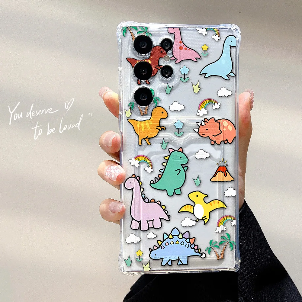 Card Holder Case For Samsung A56 5G A55 A06 A05s A36 A16 A15 A05 A35 A34 A26 A53 A52 A33 A32 A14 A13 A25 Silicone Animal Cover