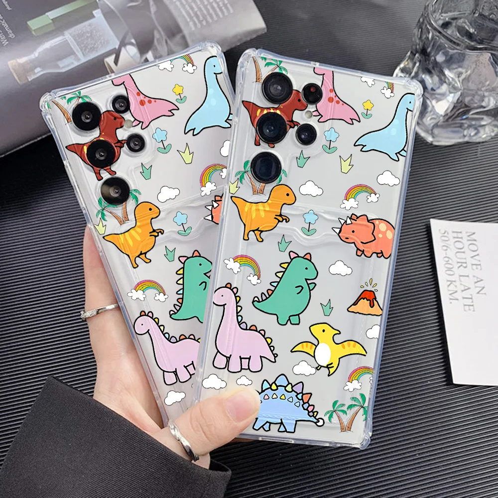 Card Holder Case For Samsung A56 5G A55 A06 A05s A36 A16 A15 A05 A35 A34 A26 A53 A52 A33 A32 A14 A13 A25 Silicone Animal Cover