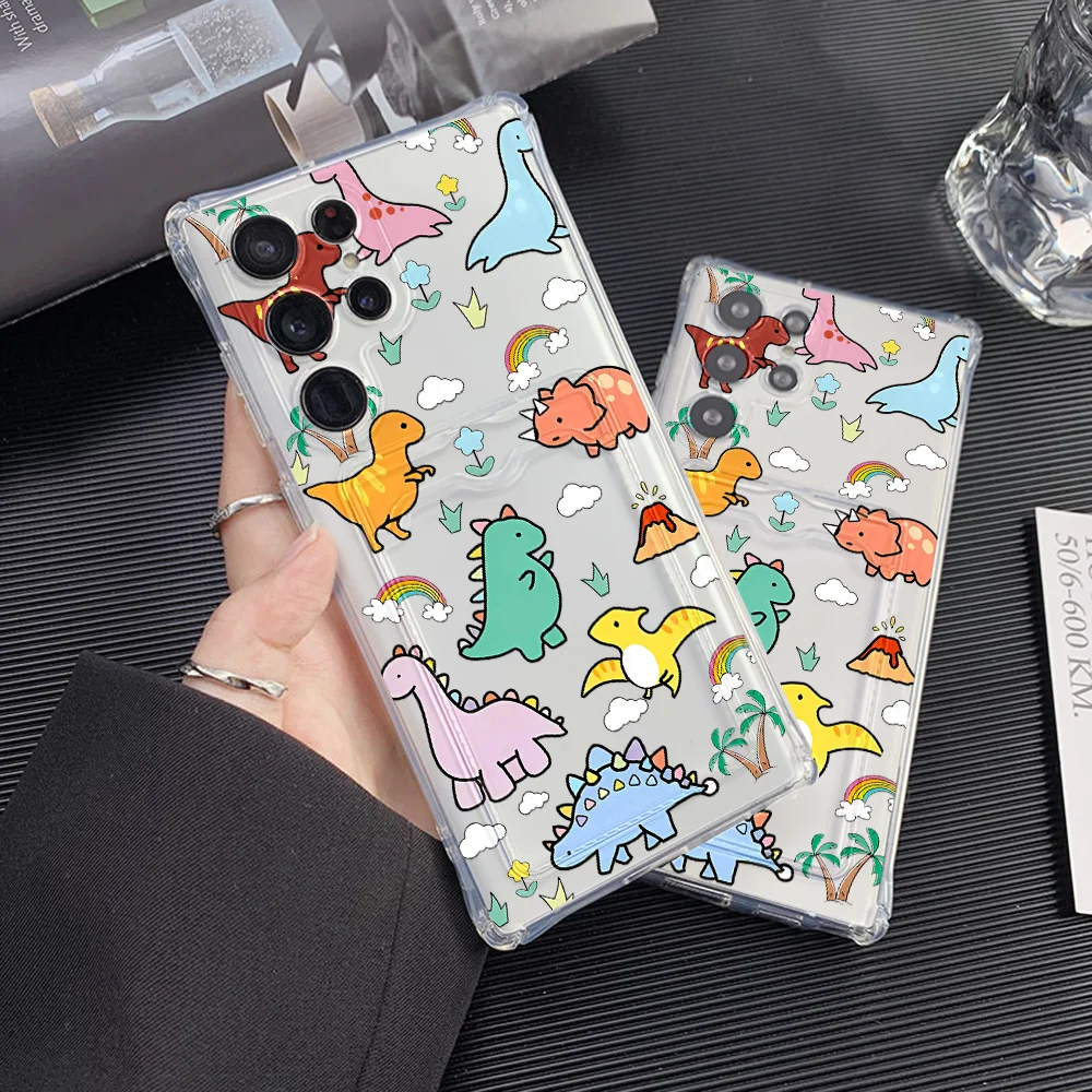 Card Holder Case For Samsung A56 5G A55 A06 A05s A36 A16 A15 A05 A35 A34 A26 A53 A52 A33 A32 A14 A13 A25 Silicone Animal Cover