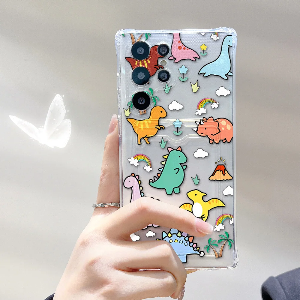 Card Holder Case For Samsung A56 5G A55 A06 A05s A36 A16 A15 A05 A35 A34 A26 A53 A52 A33 A32 A14 A13 A25 Silicone Animal Cover