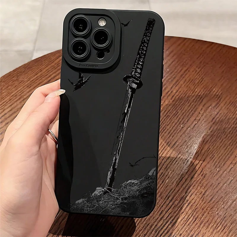 For Xiaomi Redmi Note 14 13 12 Pro Plus 5G 12S 11 10 Case The Sword Creative Pattern Protective Cover For Redmi 13 14C 13C Funda