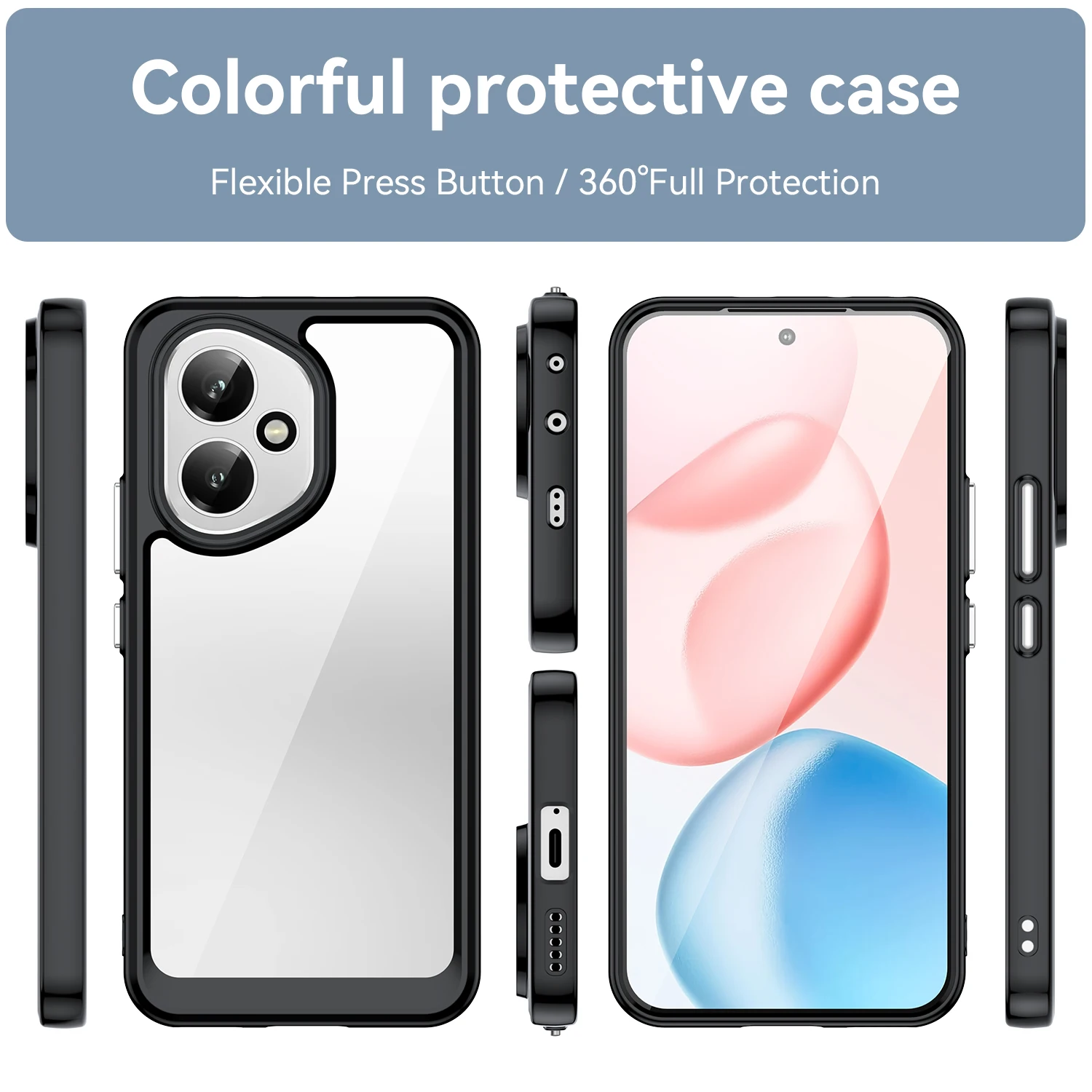 Transparent Colorful TPU Case for Honor 400 Pro Honor 400 Lite 5G Protective Cover Clear Coque Shell Fundas