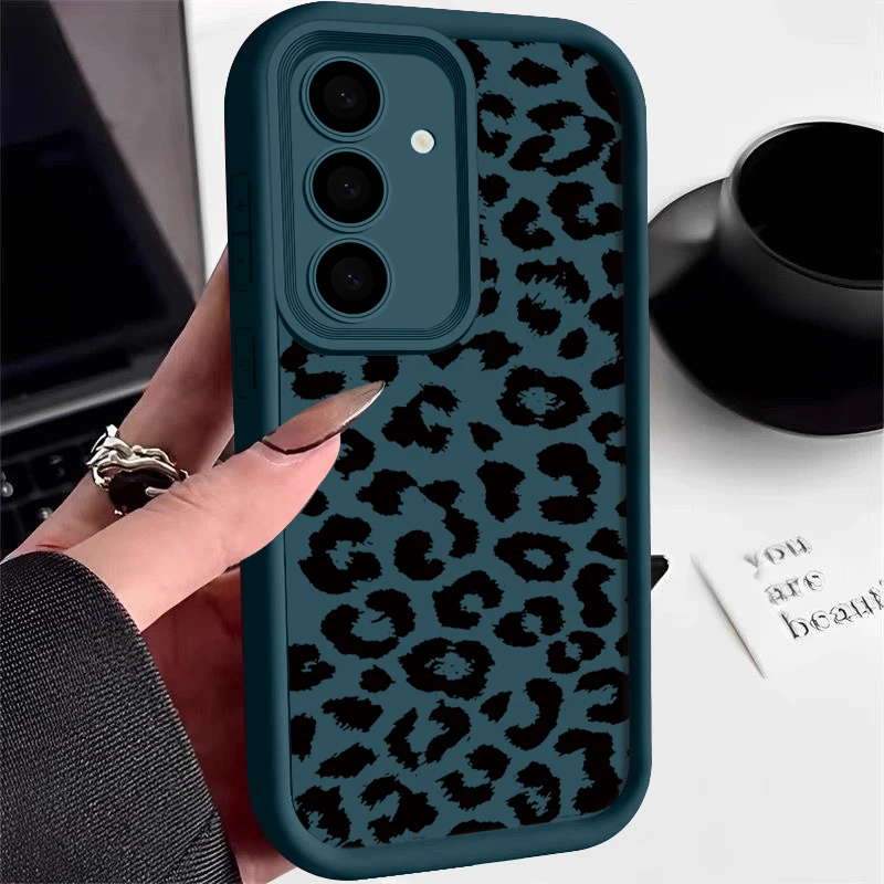 Leopard Print Case For Samsung Galaxy A56 5G A55 A54 A36 A17 A37 A27 A26 A57 A16 A18 S26 FE S21 S22 S23 S24 S25 Ultra Capa Funda