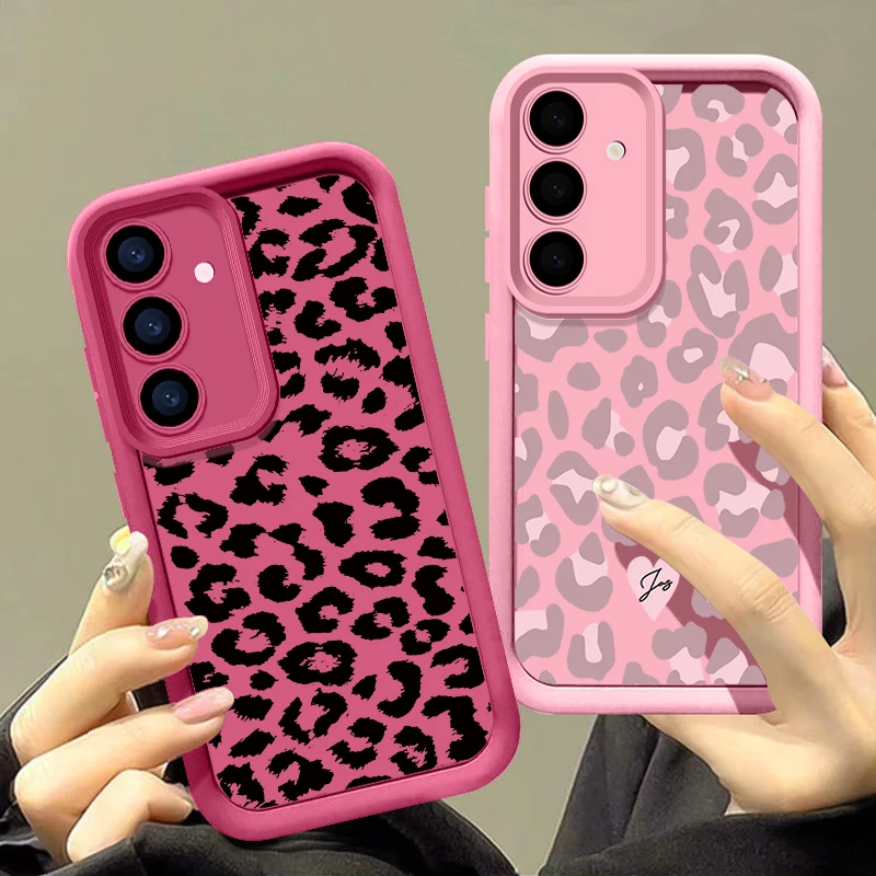 Leopard Print Case For Samsung Galaxy A56 5G A55 A54 A36 A17 A37 A27 A26 A57 A16 A18 S26 FE S21 S22 S23 S24 S25 Ultra Capa Funda