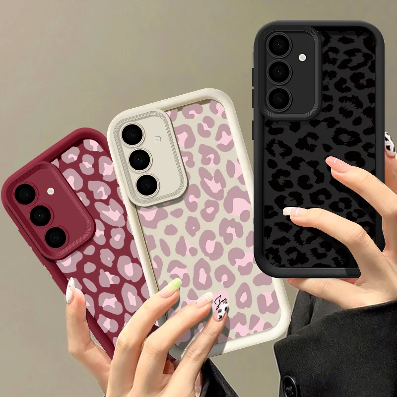Leopard Print Case For Samsung Galaxy A56 5G A55 A54 A36 A17 A37 A27 A26 A57 A16 A18 S26 FE S21 S22 S23 S24 S25 Ultra Capa Funda