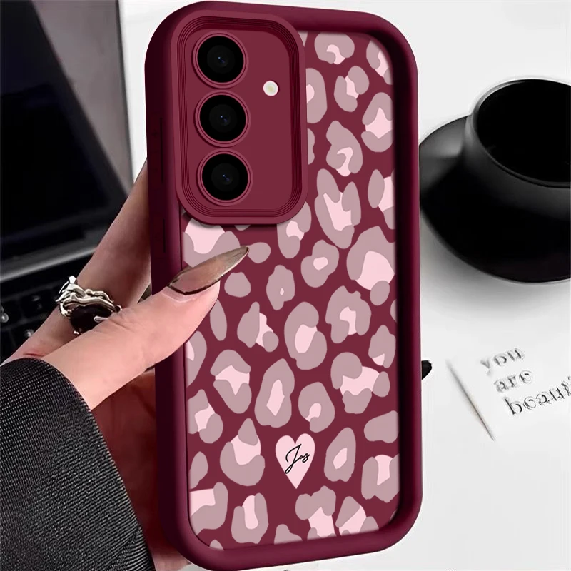 Leopard Print Case For Samsung Galaxy A56 5G A55 A54 A36 A17 A37 A27 A26 A57 A16 A18 S26 FE S21 S22 S23 S24 S25 Ultra Capa Funda