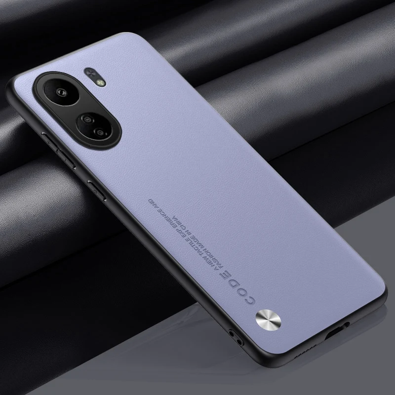 Luxury PU Leather Case For Xiaomi Poco C65 Back Cover Matte Silicone Shockproof Full Protection Phone Case For Redmi 13C 4G