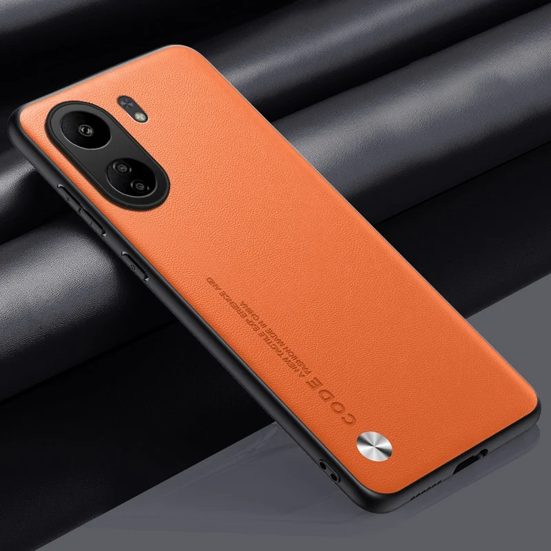 Luxury PU Leather Case For Xiaomi Poco C65 Back Cover Matte Silicone Shockproof Full Protection Phone Case For Redmi 13C 4G