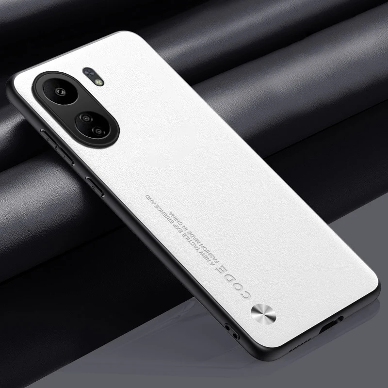 Luxury PU Leather Case For Xiaomi Poco C65 Back Cover Matte Silicone Shockproof Full Protection Phone Case For Redmi 13C 4G