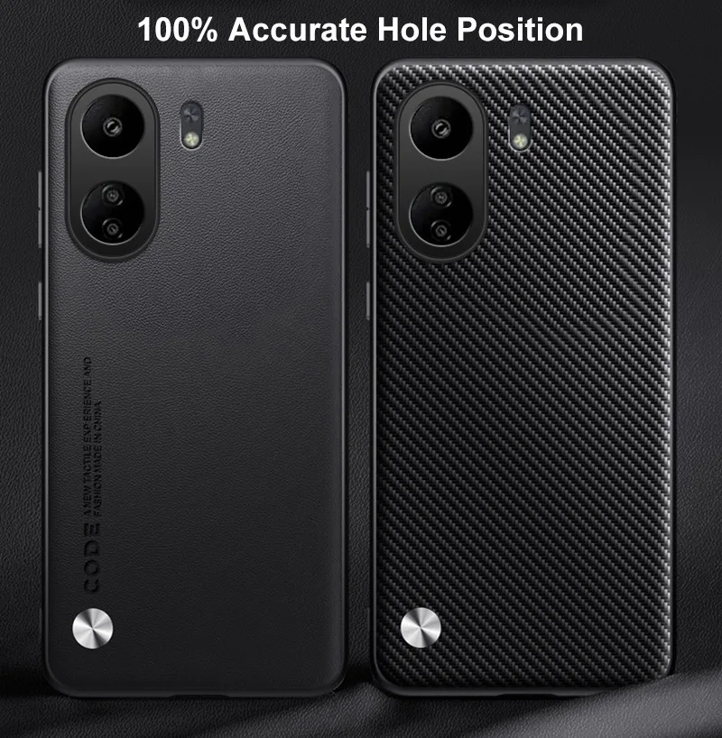 Luxury PU Leather Case For Xiaomi Poco C65 Back Cover Matte Silicone Shockproof Full Protection Phone Case For Redmi 13C 4G