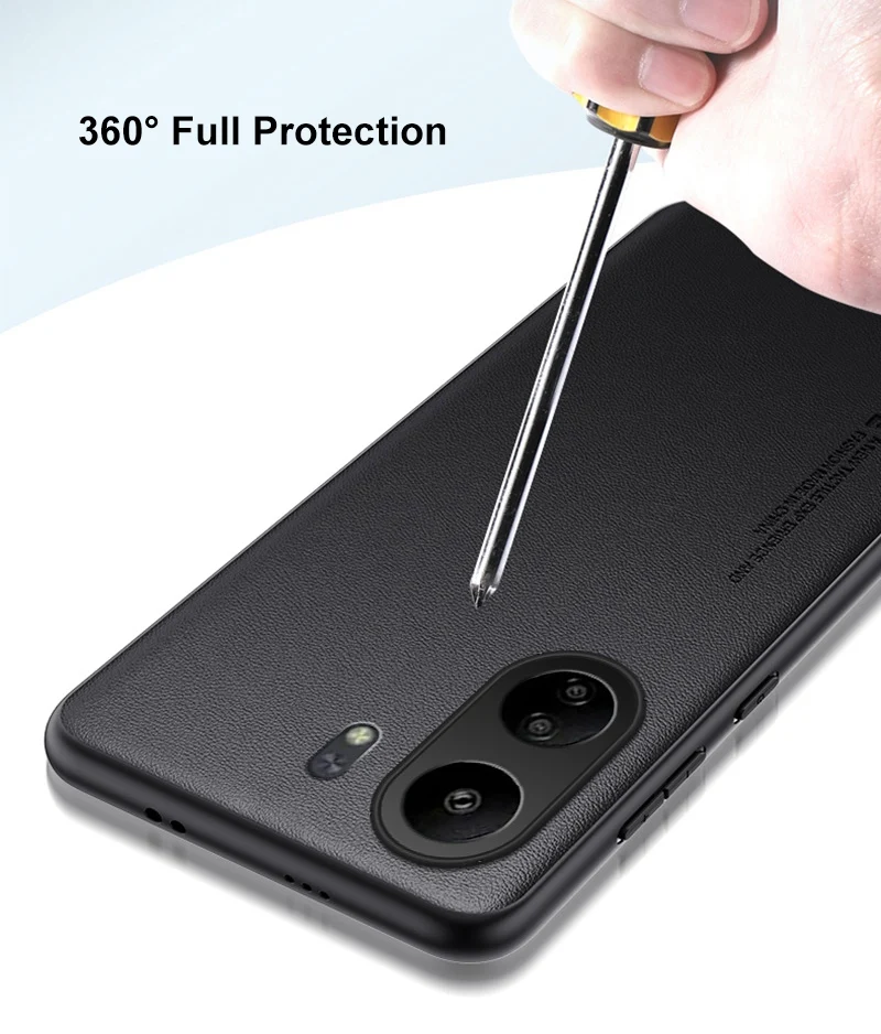 Luxury PU Leather Case For Xiaomi Poco C65 Back Cover Matte Silicone Shockproof Full Protection Phone Case For Redmi 13C 4G