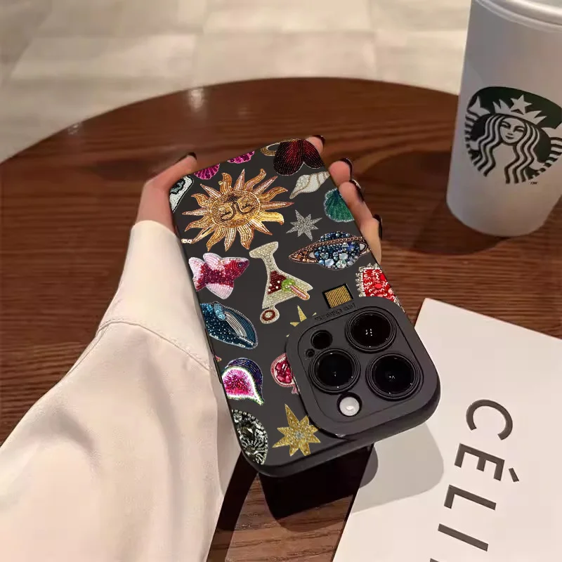 Fashion Black Collage Pattern Eye Design Phone Case For iPhone 17 11 12 13 14 15 16 Pro Max 16E XS X XR 7 8 Plus SE2 Soft Cover