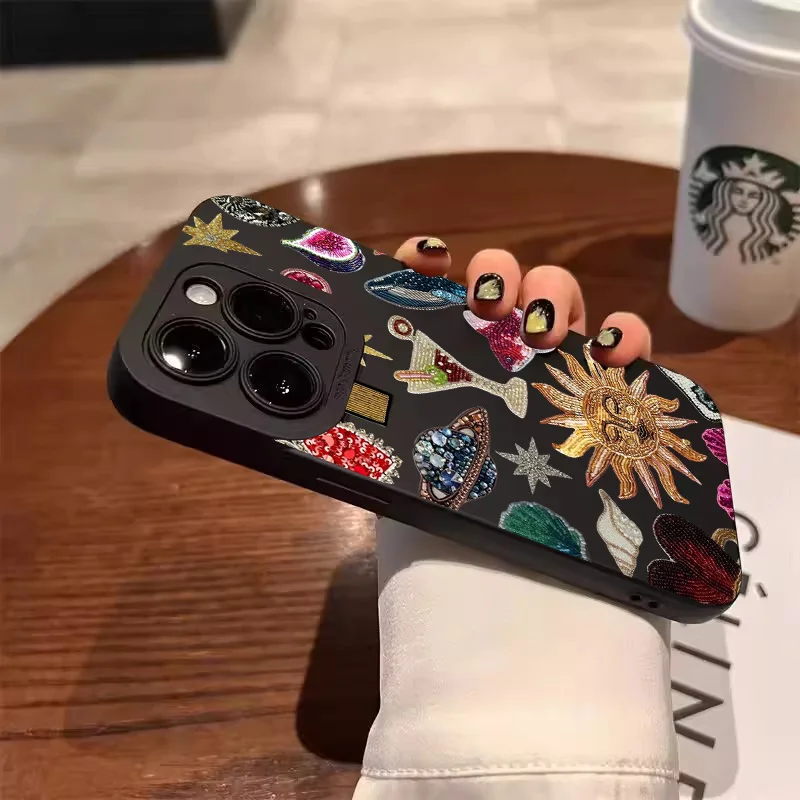 Fashion Black Collage Pattern Eye Design Phone Case For iPhone 17 11 12 13 14 15 16 Pro Max 16E XS X XR 7 8 Plus SE2 Soft Cover