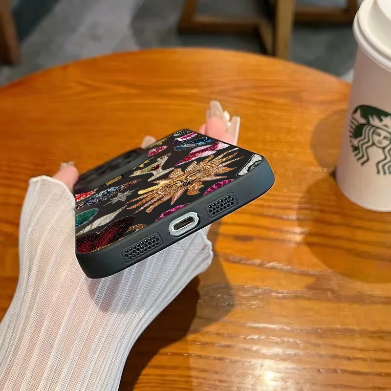Fashion Black Collage Pattern Eye Design Phone Case For iPhone 17 11 12 13 14 15 16 Pro Max 16E XS X XR 7 8 Plus SE2 Soft Cover