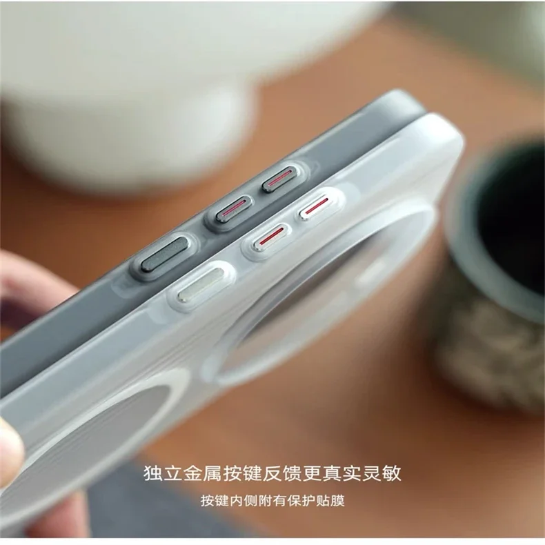 For MagSafe Magnetic Case For Vivo X200 Pro Mini X100 Ultra X300 Luggage Stripe Transparent Matte Hard Shockproof Cover Bumper