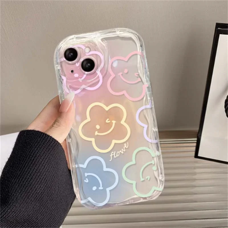 Fresh Oil Painting Daisy Flowers Phone Case For Samsung Galaxy S25 Ultra S24 Plus S25Ultra S25+ S24+ Soft Wavy Edge Cover Cases