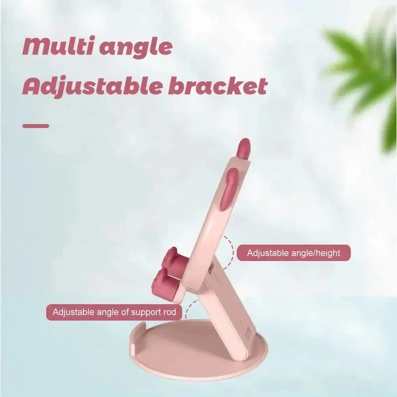 1pc Cartoon Mobile Phone Bracket Lifting Folding Bracket Flat Universal Multifunctional Desktop Lazy Bracket Phone Holder