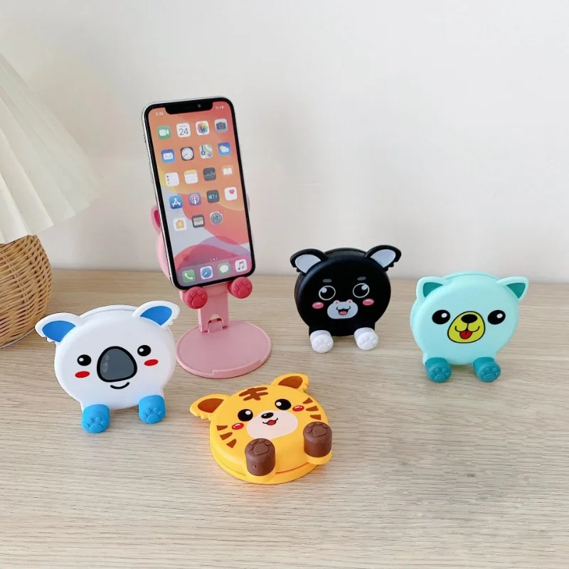 1pc Cartoon Mobile Phone Bracket Lifting Folding Bracket Flat Universal Multifunctional Desktop Lazy Bracket Phone Holder