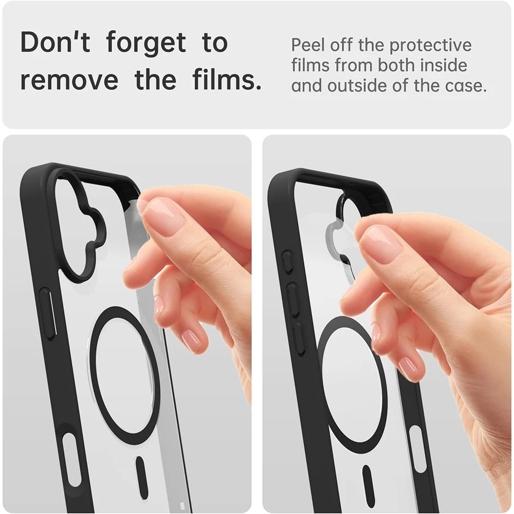 Black Magnetic Case For iPhone 16 Plus 15 Pro Max 14 13 Mini 12 11 X XS XR SE 2022 2020 8 Magsafe Mag Safe Non Yellowing Cover