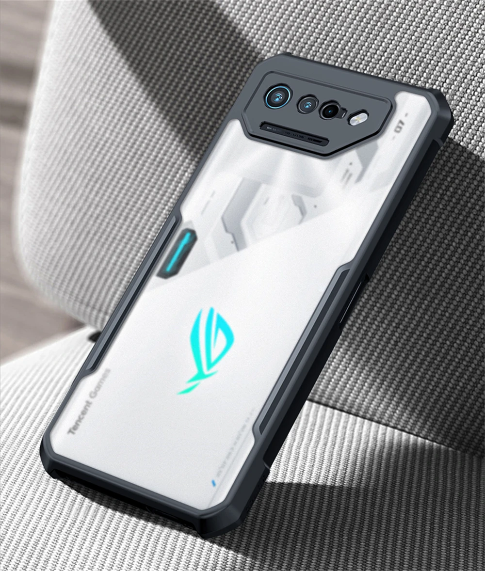 ASUS ROG Phone Case 7 6 Pro Phone 7 Ultimate Jacketing PC&TPU Airbags Shockproof Shell,Back Transparent Lens Protection Cover