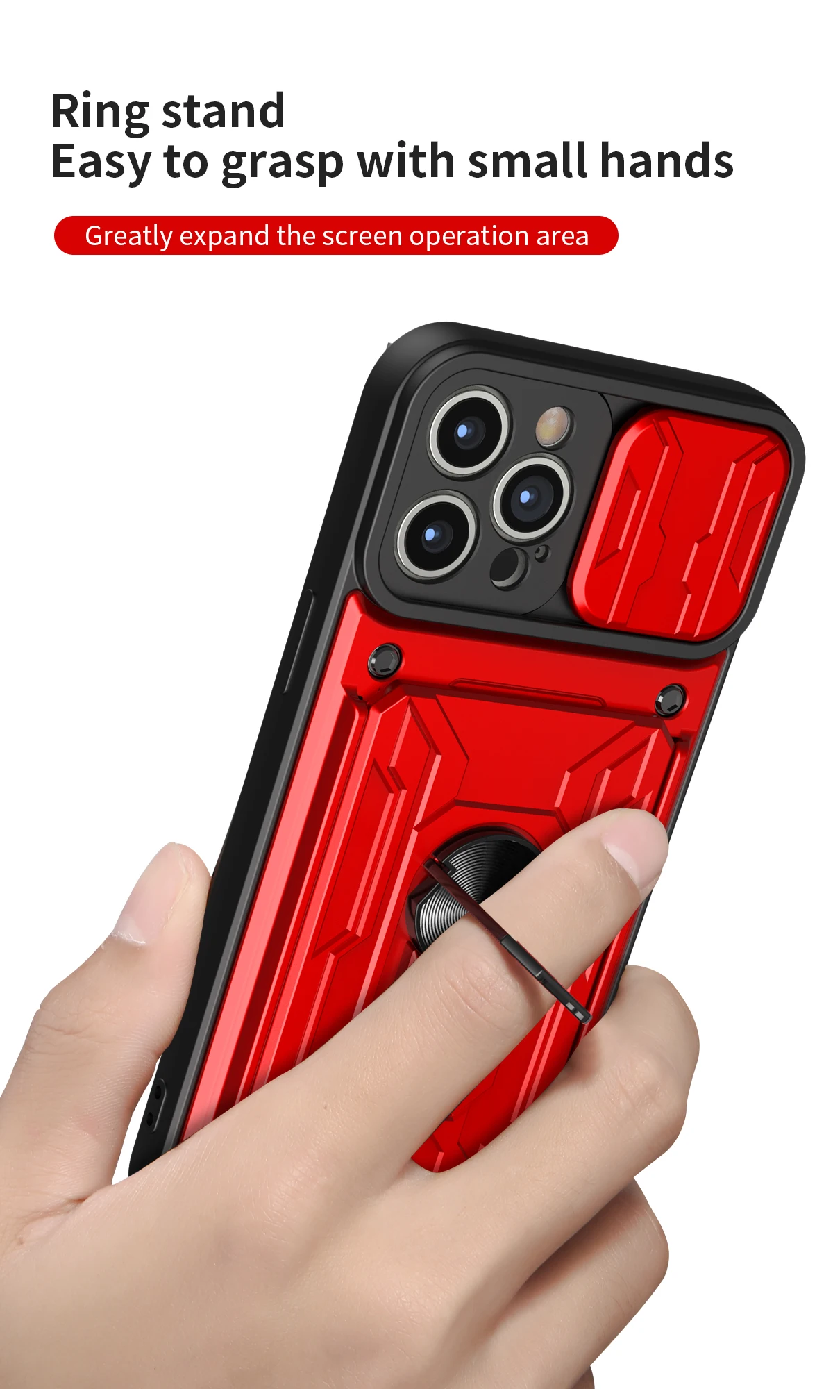 Hidden Slide Card Slot Lens Protective Case For iPhone 17 16 15 14 13 Pro Max 12 11 XR XS MAX 8 7 Plus SE 2022 Magnet Ring Cases