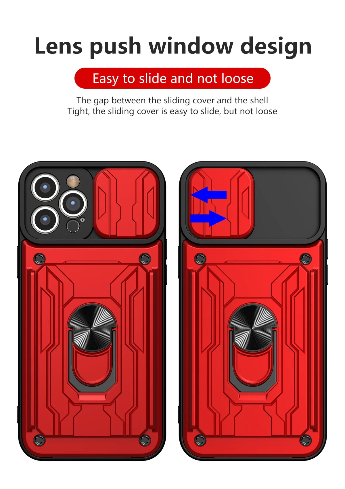 Hidden Slide Card Slot Lens Protective Case For iPhone 17 16 15 14 13 Pro Max 12 11 XR XS MAX 8 7 Plus SE 2022 Magnet Ring Cases