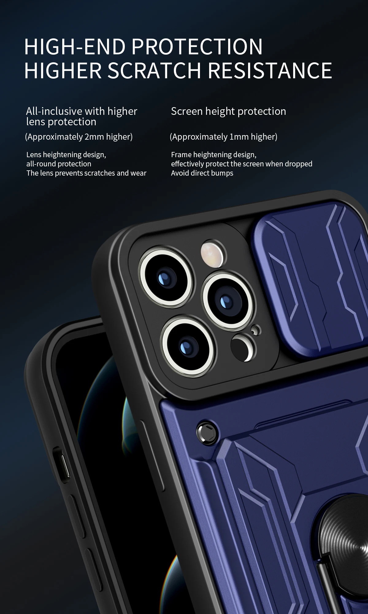 Hidden Slide Card Slot Lens Protective Case For iPhone 17 16 15 14 13 Pro Max 12 11 XR XS MAX 8 7 Plus SE 2022 Magnet Ring Cases