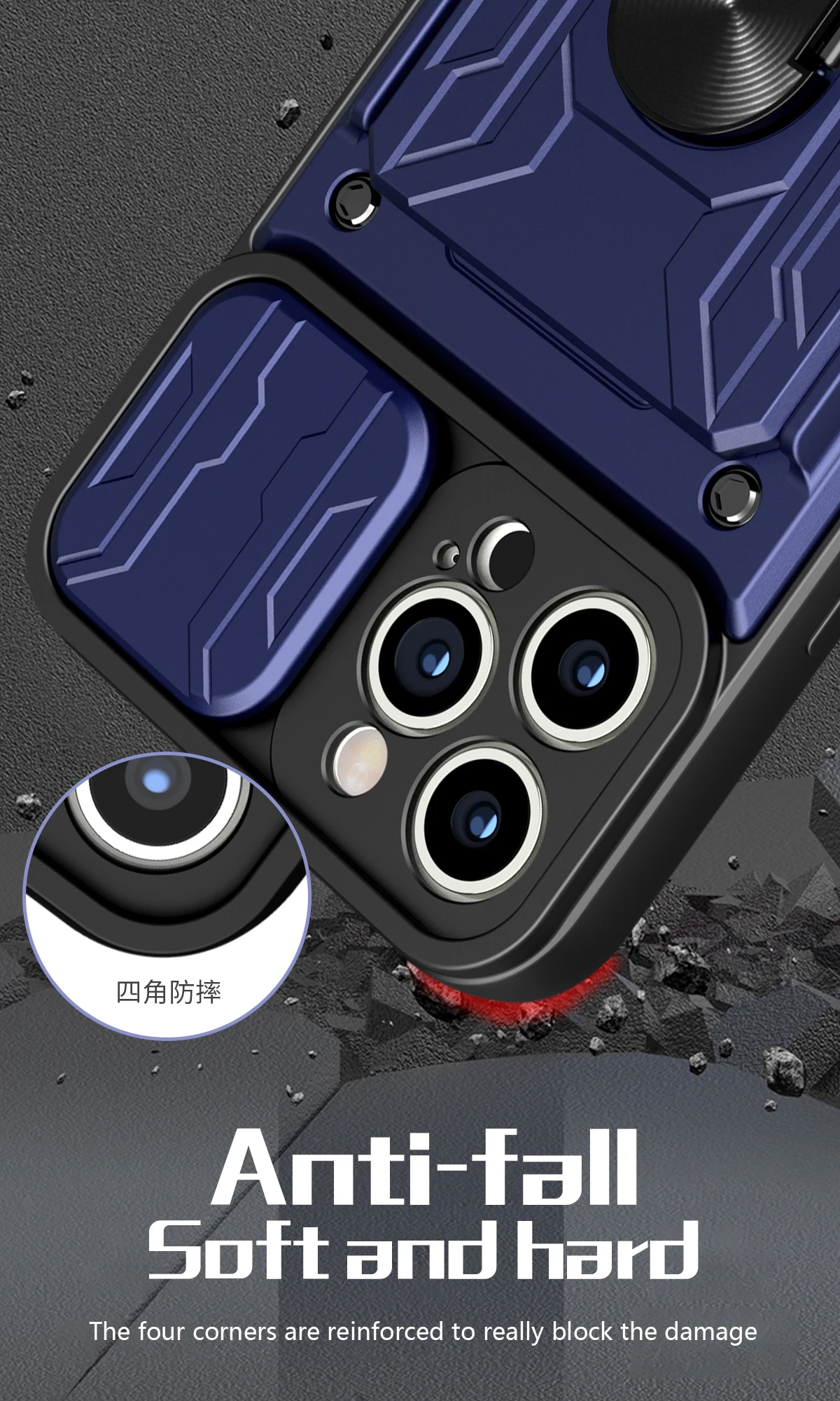 Hidden Slide Card Slot Lens Protective Case For iPhone 17 16 15 14 13 Pro Max 12 11 XR XS MAX 8 7 Plus SE 2022 Magnet Ring Cases
