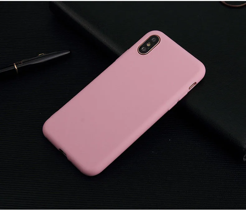 Candy Color Cover Case For iphone X XR XS XS Max Simple Solid Color Ultrathin Soft TPU case
