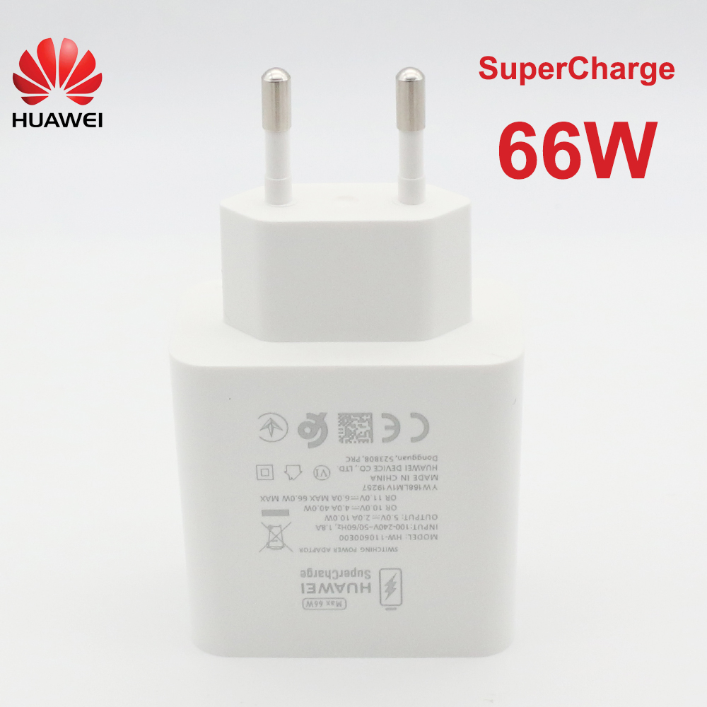 Original HUAWEI 66W Super Charge Quick USB Wall Charger Travel Charge 6A Type C Cable for Mate 50 40 30 P40 Pro Nova8 P 60 50 40