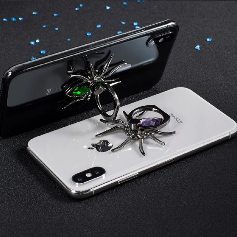Mobile Spider Ring Phone Holder Luxury Diamond Cell Phone Finger Grip Holder for IPhone 360 Phone Expanding Stand Finger Holder