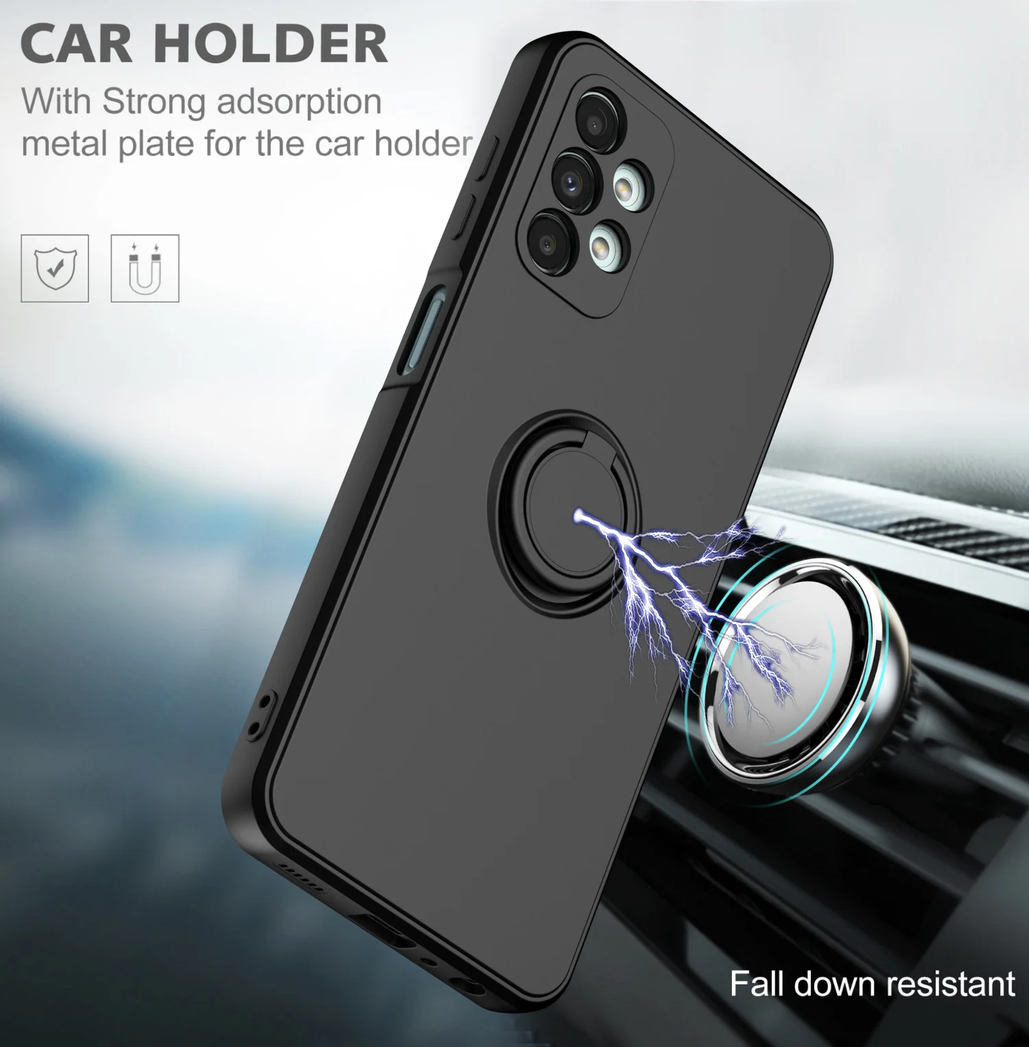 Luxury Liquid Silicone Case For Samsung Galaxy S26 S25 S24 S23 UItra PLus FE A33 A32 A51 A52 A71 A72 Magnetic Ring Holder Cover