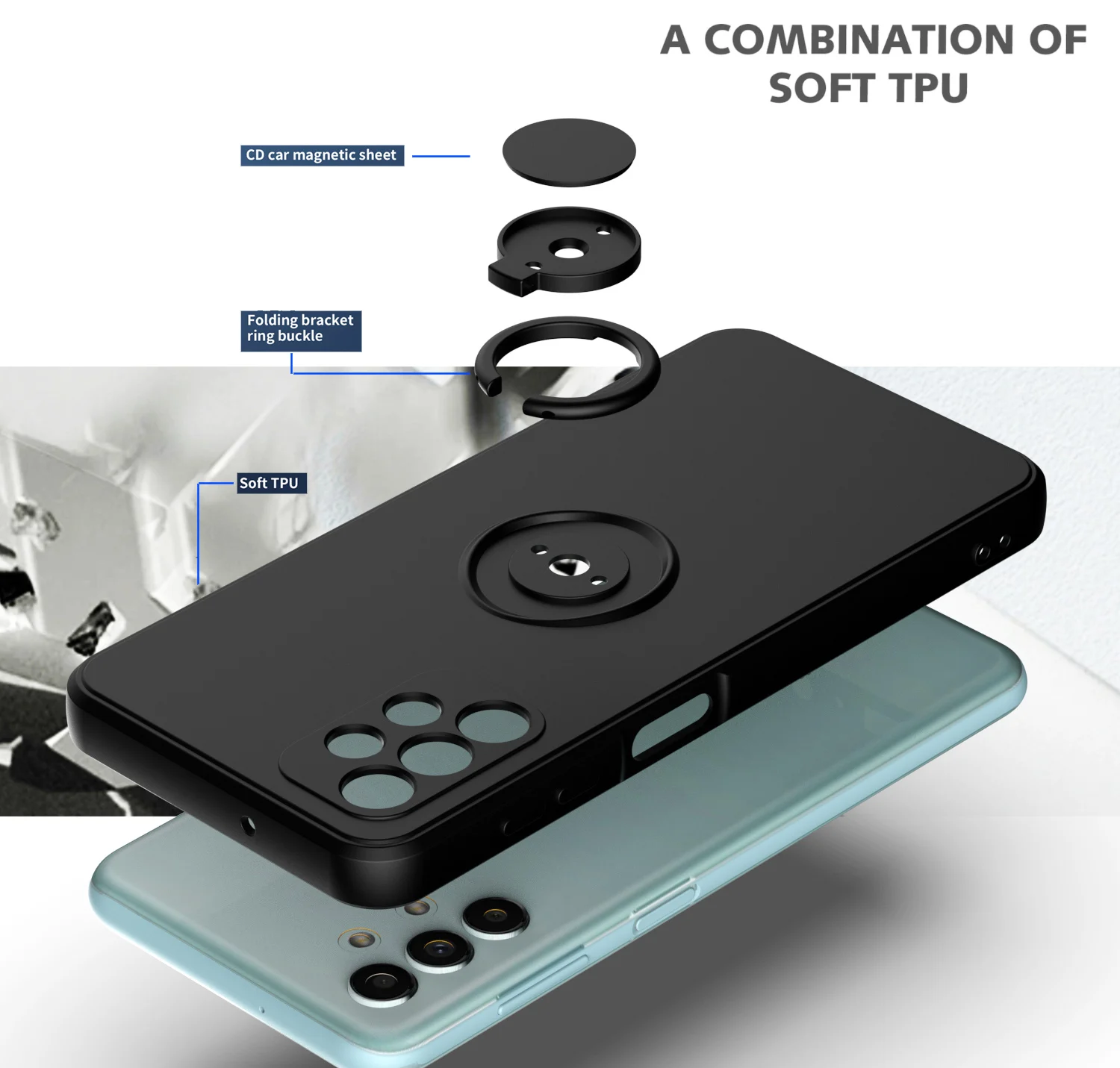 Luxury Liquid Silicone Case For Samsung Galaxy S26 S25 S24 S23 UItra PLus FE A33 A32 A51 A52 A71 A72 Magnetic Ring Holder Cover