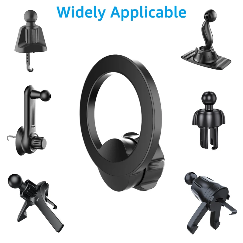 360 Degree Rotation Magnetic Car Phone Holder Ring for MagSafe Mount Universal Magnet Car Mobile Phone Bracket Accessories 17mm