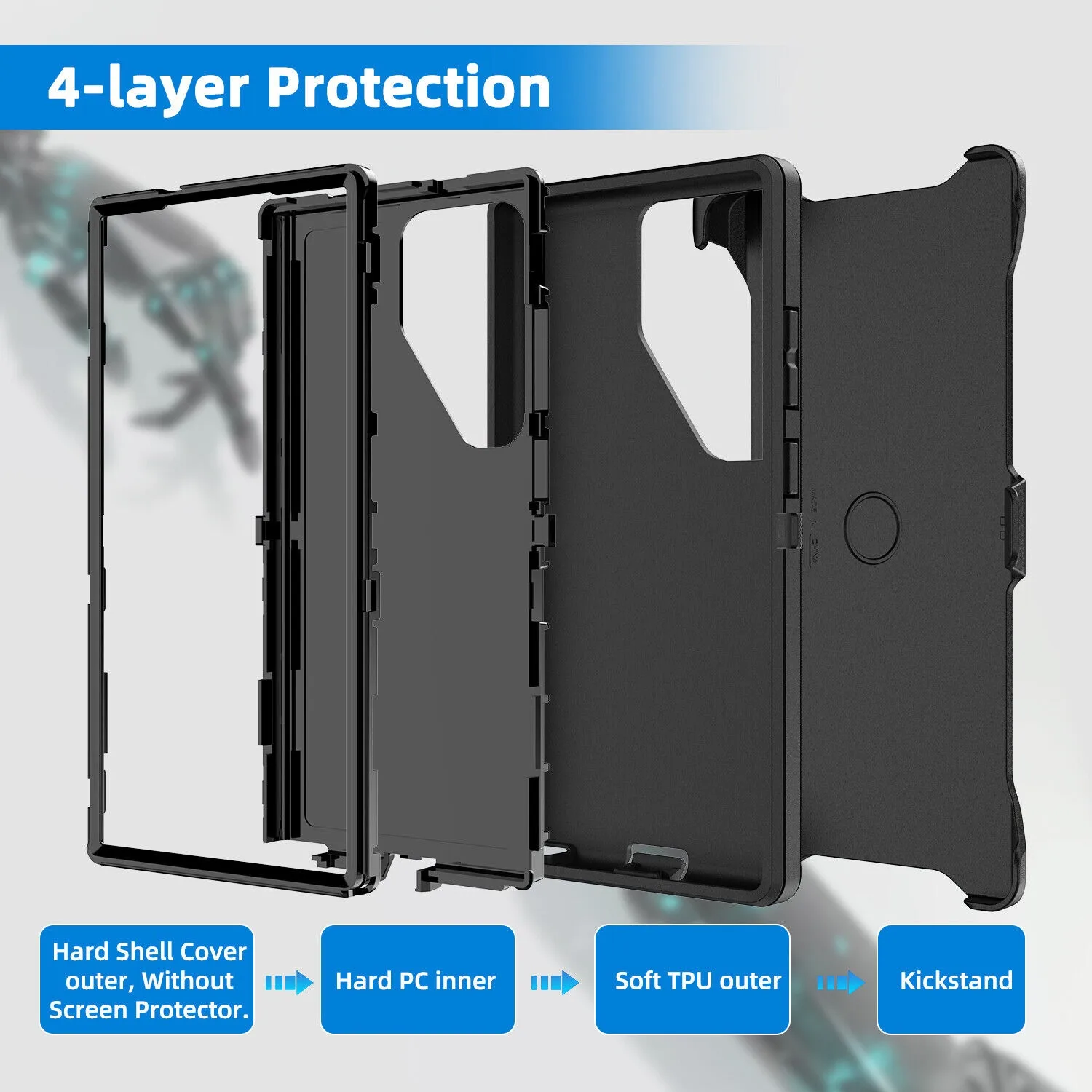 3 IN 1 For Samsung Galaxy S24 S23 S22 S21 S20 ULTRA S10 Plus Note 20 10 9 8 Heavy Duty Shockproof Armor +Belt CliP Phone Case
