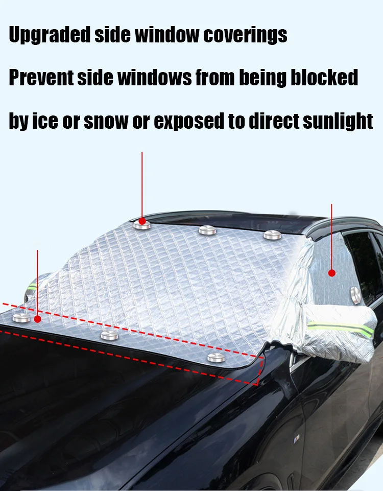 Car Snow Cover Extra Large Windshield Side Window Protector Covers For Snow Ice Sun Shade Dust Frost Freezing Accessories