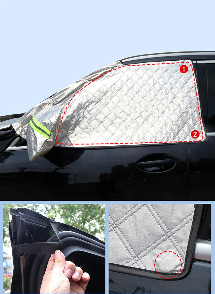 Car Snow Cover Extra Large Windshield Side Window Protector Covers For Snow Ice Sun Shade Dust Frost Freezing Accessories