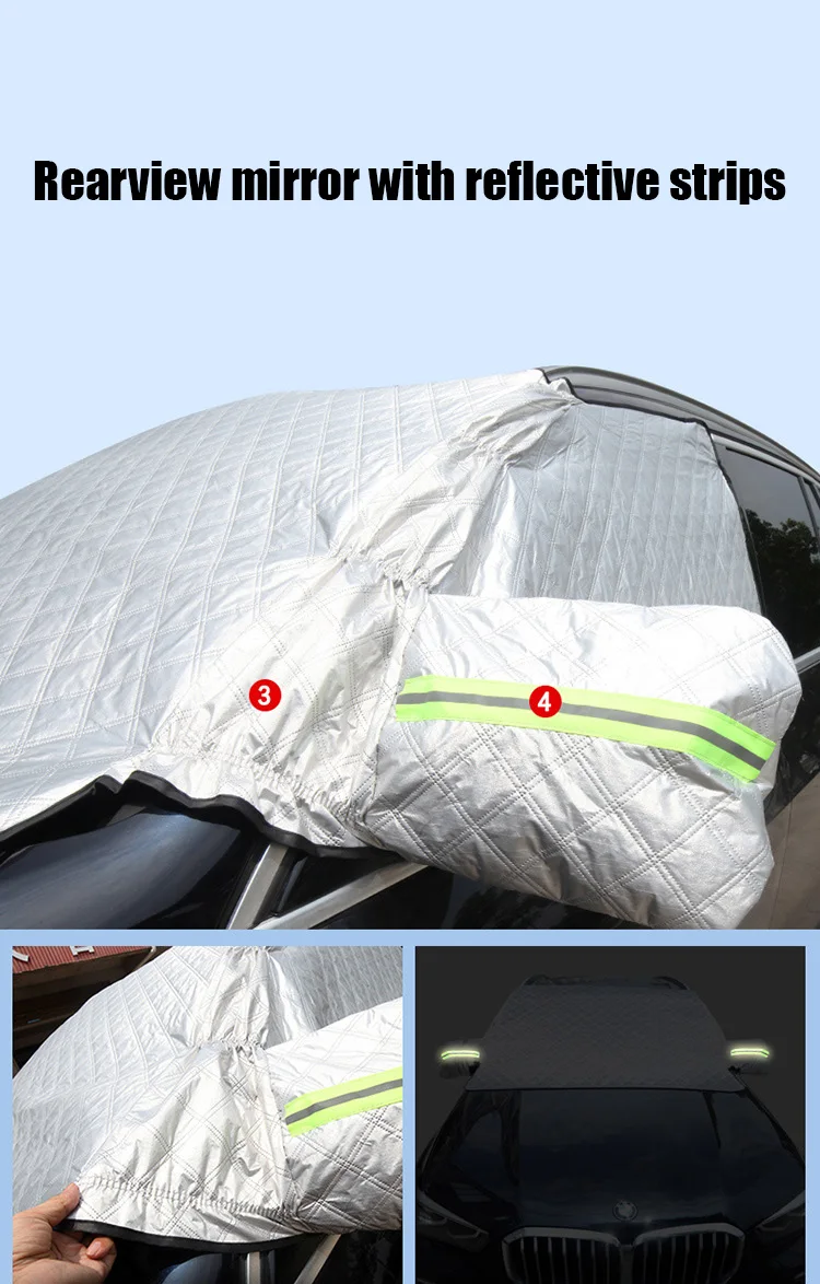 Car Snow Cover Extra Large Windshield Side Window Protector Covers For Snow Ice Sun Shade Dust Frost Freezing Accessories
