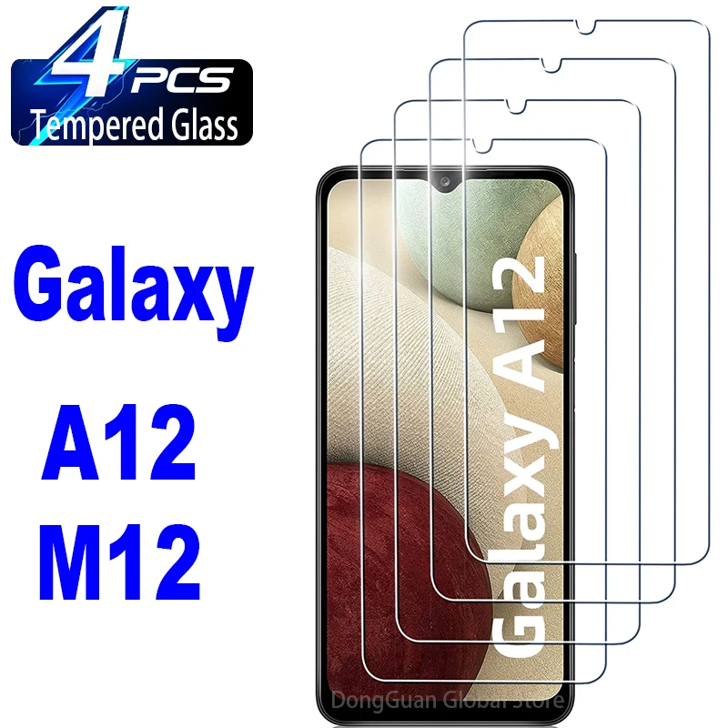 2Pcs/4Pcs Tempered Glass For Samsung Galaxy A12 M12 A12 Nacho F12 Screen Protector Glass Film