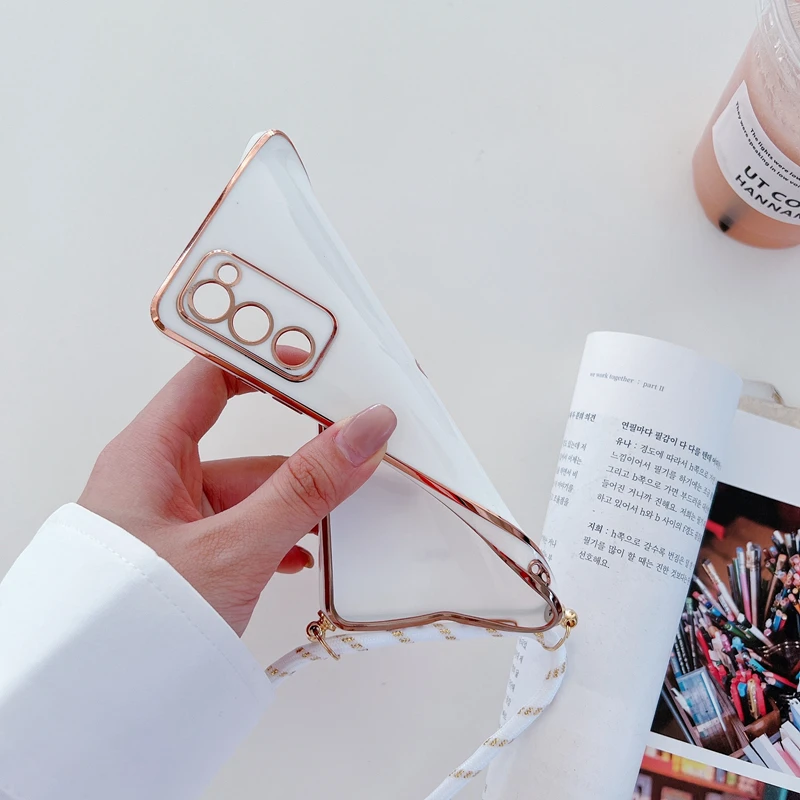 Love Heart Crossbody Lanyard Strap Phone Case For Samsung Galaxy S21 S20 S22 S23 S24 S10 S9 S8 Note 10 20 Plus Ultra Fe Cover