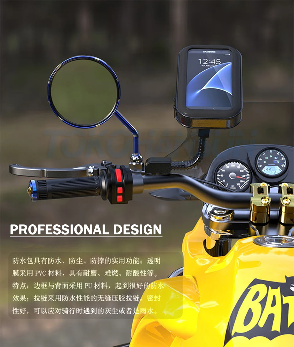 Waterproof Motorcycle Phone Holder Support Telephone Mobile Stand for Moto Support for iPhone 11 Universal Bike Mobile Phone Sup