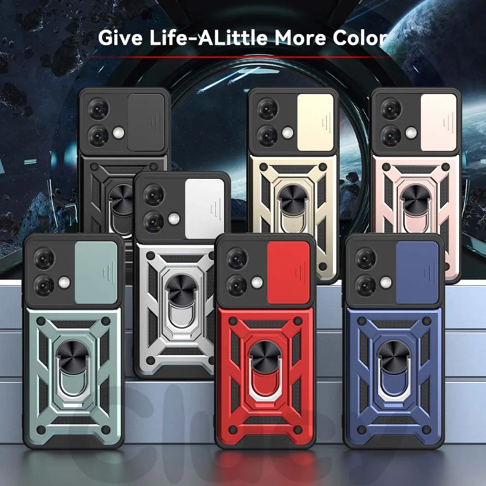 For Motorola Mote G84 G54 G34 G14 G53 G62 G42 G10 G20 G30 E22i E20 E30 E40 Case Slide Camera Shockproof Armor Protect Cover